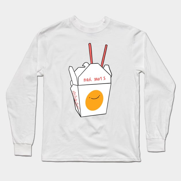 Chinese takeout box Long Sleeve T-Shirt by crankycranium